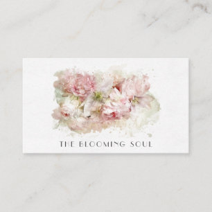 *~* QR-Logo Foto Floral Rosafarben AR26 Vintage Visitenkarte