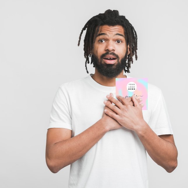 QR-LOGO für berufliche Boutique Quadratische Visitenkarte (Professional Boutique Shop Powder QR LOGO Square Business Card)