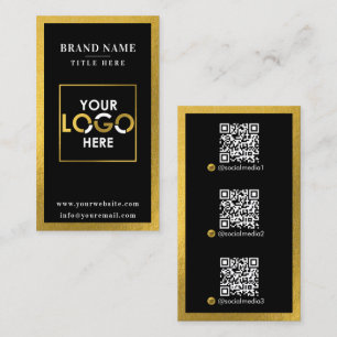 QR-Logo für den digitalen Kontakt mit Schwarz-Gold Visitenkarte