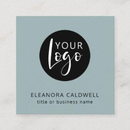 QR-Logo für Social Media Blue Green Quadratische Visitenkarte