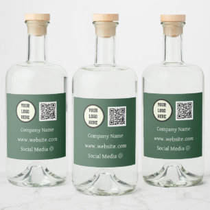 QR-Logo-Gesellschaft Grünes Unternehmen Alkoholflaschenetikett