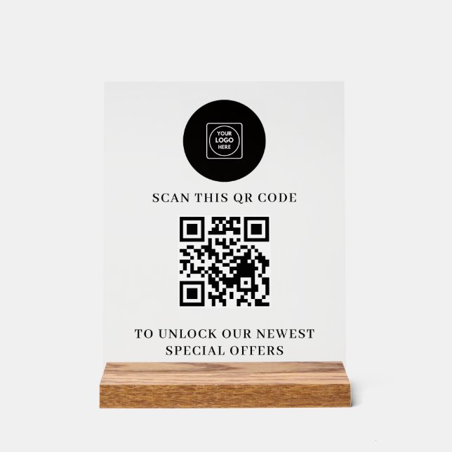 QR-Logo-Minimalist-Acrylschild Acrylschild (Vorderseite)