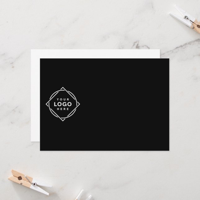 QR-Logo | Modernes & elegantes Business Einladung (Vorderseite/Rückseite Beispiel)