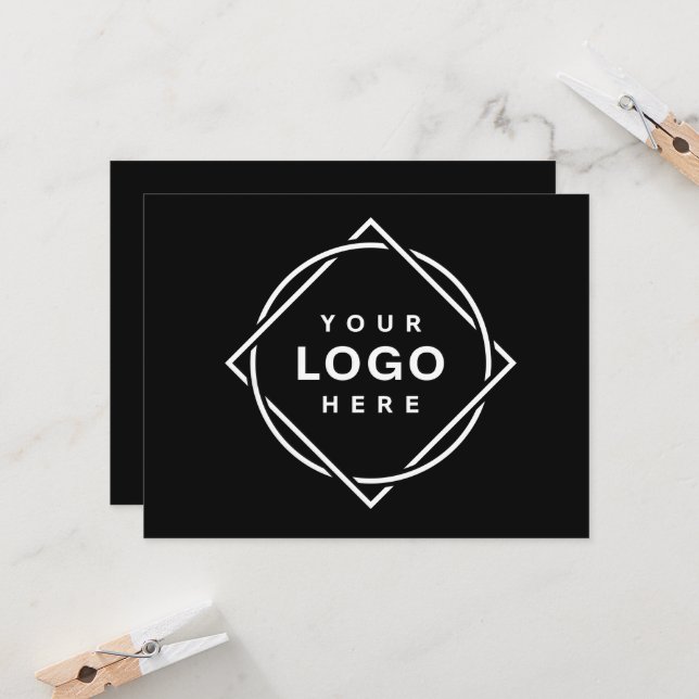 QR-Logo | Modernes & elegantes Business Einladung (Vorderseite/Rückseite Beispiel)