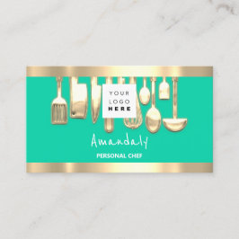 QR Logo Persönlicher Koch Kochen Restaurant Food M Visitenkarte