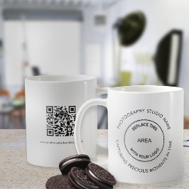 QR-Logo-Quote für Fotostudio Kaffeetasse