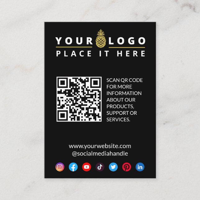 QR-Logo-Umschließungskarte für Business-Website Begleitkarte (Vorderseite)
