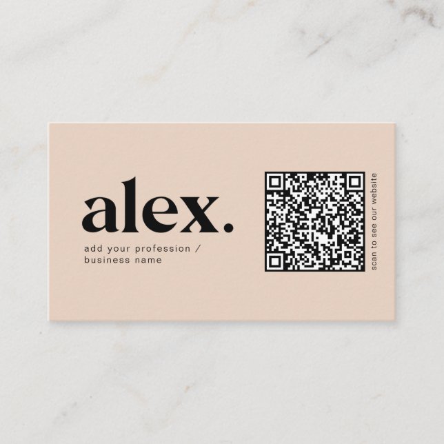QR-Logo-Visitenkarte für moderne Rosa-Logos Visitenkarte (Vorderseite)