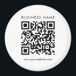QR-Logo-Vorlage für den Kunden Großer Geschäftsber Magnet<br><div class="desc">Laden Sie hier den QR-Code Ihres Unternehmens,  indem Sie Text Elegant Modern Template Large Circle Magnet hinzufügen.</div>