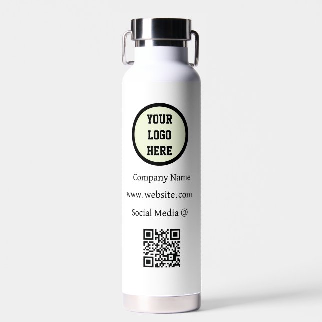 QR-Logofirma Black Business Trinkflasche (Vorne)