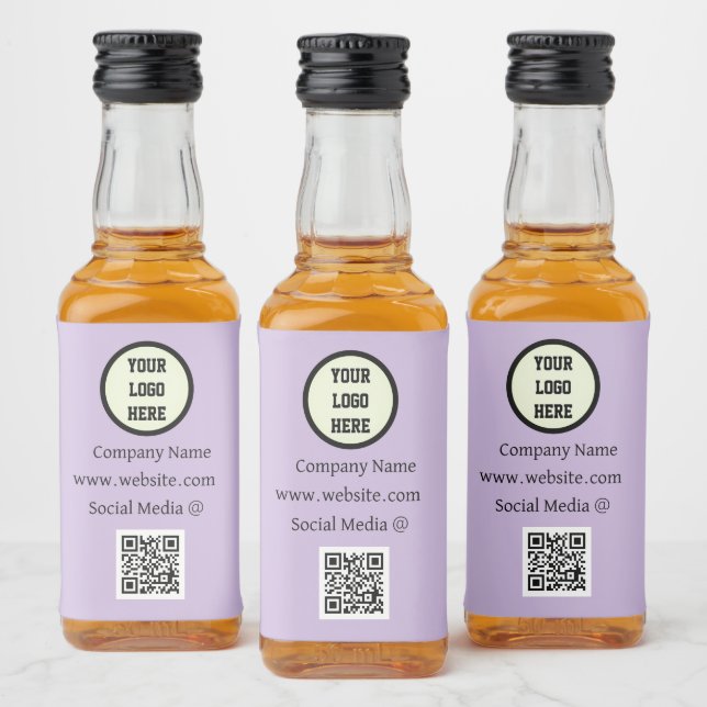QR-Logofirma Lila Business Corporate Alkoholflaschenetikett (Flaschen)