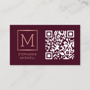 QR-Logomonogramm-Rose für Burgund Visitenkarte