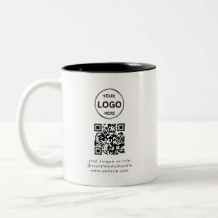 QR-Logos Business Minimalistisch Einfach Zweifarbige Tasse