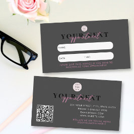 QR-Logos für die Kundenkarte in Schwarz-Rosa Visitenkarte