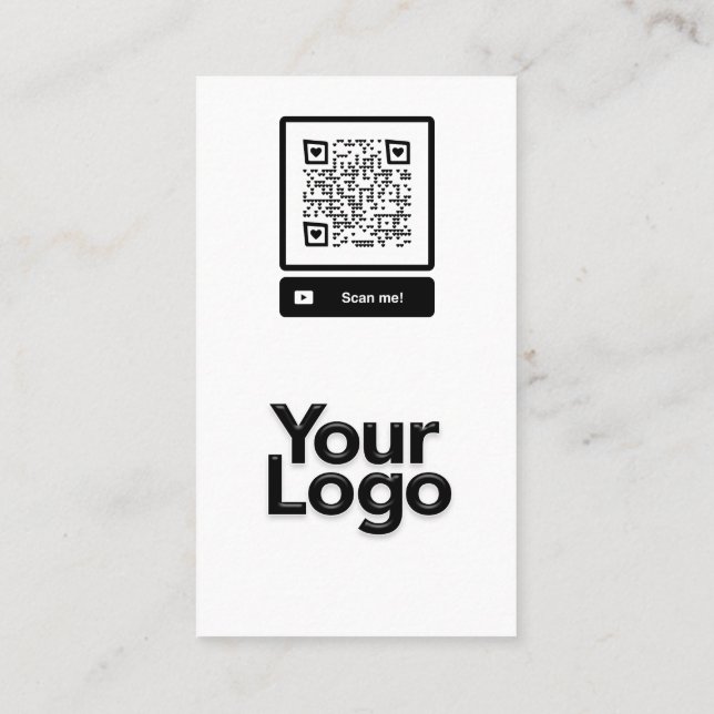 QR-Logos für mit Monogramm S-Schwarzweißflecken Visitenkarte (Rückseite)