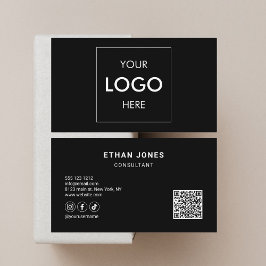 QR-Logos für Social Media Ausgeklügelte Schwarz Visitenkarte