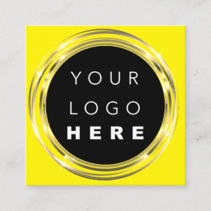 QR-Logos Online-Shop Frame Gold Yellow Quadratische Visitenkarte