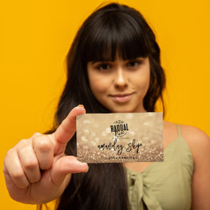 QR-Logos Online-Shop Gold-Glitzer Visitenkarte