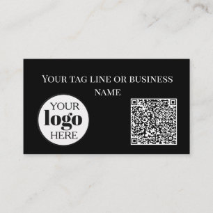 QR-Logos Schwarz Einfach Visitenkarte