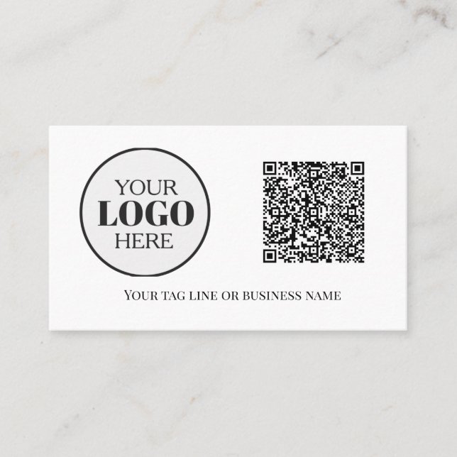 QR-Logos Schwarz-weiß Visitenkarte (Vorderseite)