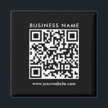 QR-Logos Text Schwarze Vorlage Platz Magnet<br><div class="desc">Laden Sie hier den QR-Code Ihres Unternehmens für das Logo "Business Company",  indem Sie den eleganten schwarzen Circle Magnet für moderne Vorlagen hinzufügen.</div>