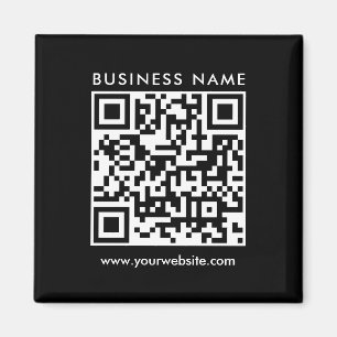 QR-Logos Text Schwarze Vorlage Platz Magnet