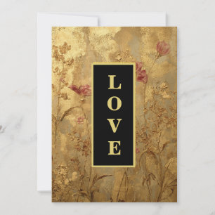 *~ QR LOVE AR66 RSVP Vintage Gold Hochzeitseinlad Einladung