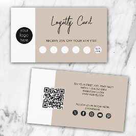 QR-Loyalität für Beige-Firmenlogo Visitenkarte