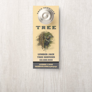 *~* QR Lumber Jack Gelbe Tree Services Tür Türanhänger