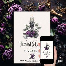 QR Macabre Deep Amethyst Lila Kerze Einladung