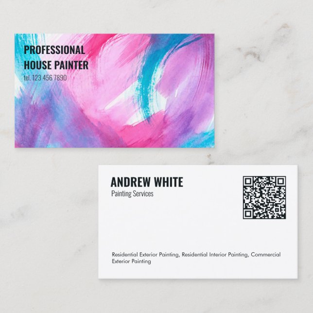 QR-Malerei Visitenkarte (Vorne/Hinten)