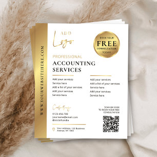 QR-Marketing für Unternehmen mit weißem und golden Flyer