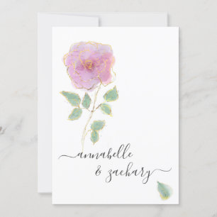 *~* QR MINIMAL RSVP Roségold Glitter AR12 Hochzeit Einladung