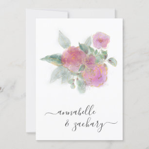 *~* QR MINIMALE RSVP AR12 Rosenstrauß Hochzeits Ei Einladung