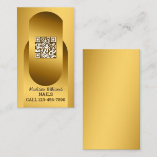 QR Nail Technischer Goldene Visitenkarte