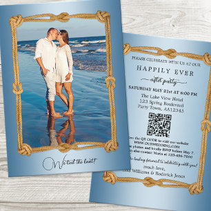 QR Nautisches Foto glücklich je nach Hochzeit Einladung