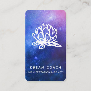 *~ QR Night Celestial Galaxy Sky Lotus Floral Visitenkarte