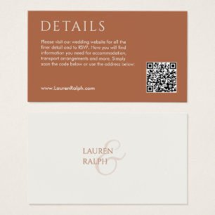 QR Ochre & Ivory Wedding Registry Enclosure Card