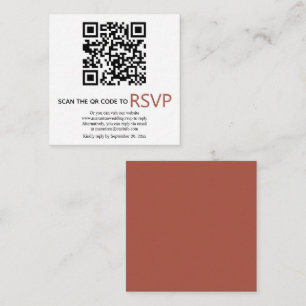 QR Online-Code RSVP modern terracotta fall wedding Begleitkarte