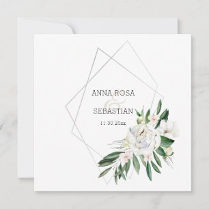 *~* QR PFINGSTROSE Florale RSVP-Rahmen AR15 Hochze Einladung