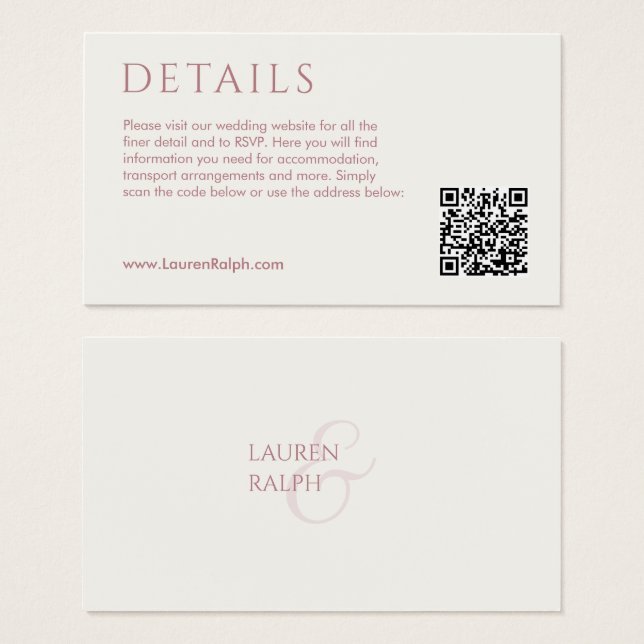 QR Pink & Ivory Geschenkkarte (Vorne & Hinten)