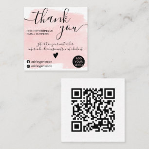 Qr Pinselstrich Aquarellfarbe Rosa Reihenfolge Vie Quadratische Visitenkarte