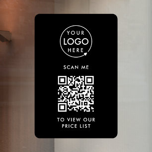 QR-Preisliste Scan-Datei für Black Business-Logo Fensteraufkleber