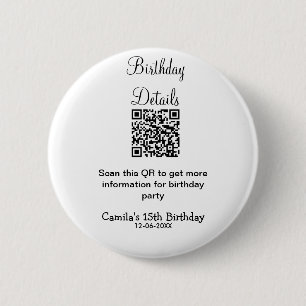 QR-Prüfung Geburtstagsparty Details zum modernen 1 Button