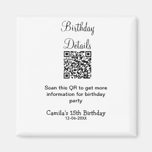 QR-Prüfung Geburtstagsparty Details zum modernen 1 Magnet