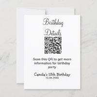 QR-Prüfung Geburtstagsparty Details zum modernen 1