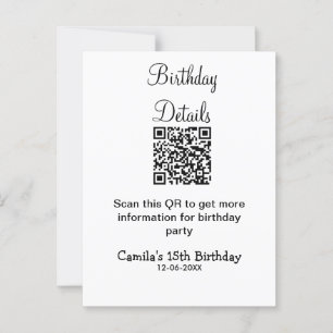 QR-Prüfung Geburtstagsparty Details zum modernen 1 Postkarte