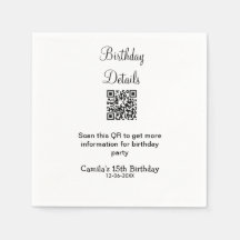 QR-Prüfung Geburtstagsparty Details zum modernen 1