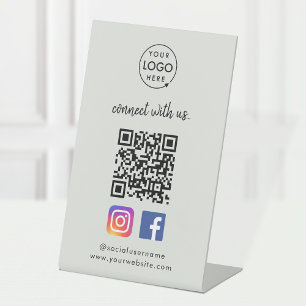 QR-Prüfung zur Verbindung Instagram Facebook Gra Sockelschild