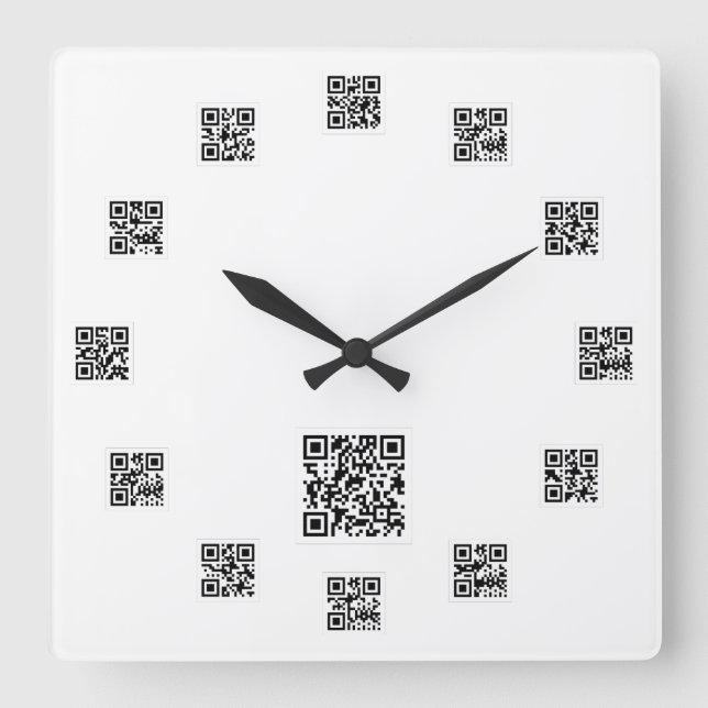 Qr-Quadrat-Wall-Uhr Quadratische Wanduhr (Vorderseite)